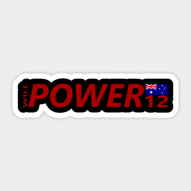 WILL POWER 12 Sticker by SteamboatJoe